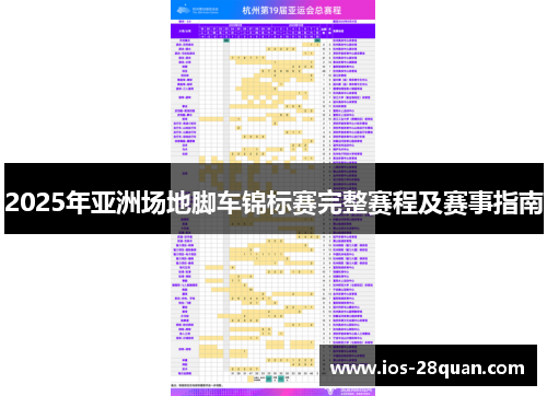 2025年亚洲场地脚车锦标赛完整赛程及赛事指南